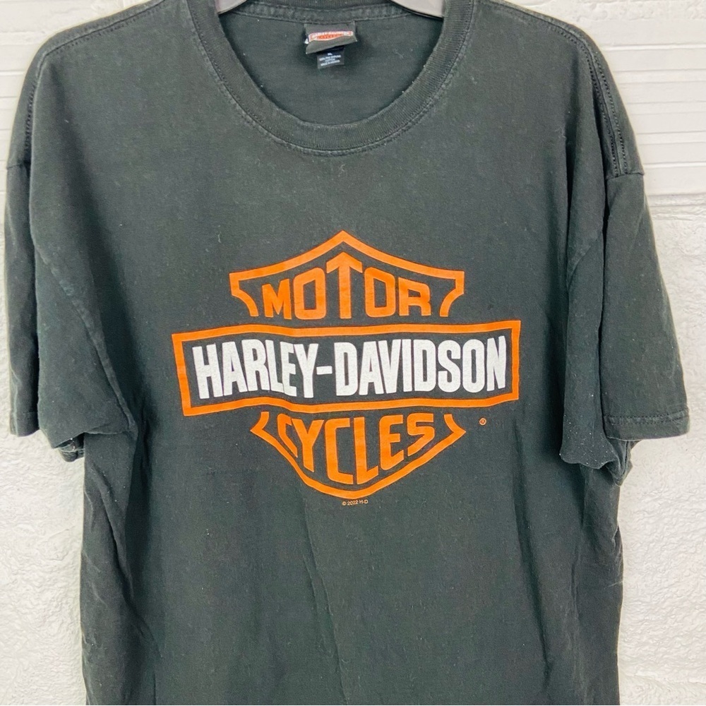 HARLEY DAVIDSON black Wisconsin cotton short sleeve shirt size XL - Picture 8 of 11